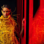 Networks are fashionable: Equinix and designer Maximilian Reinor created a dress of served cables