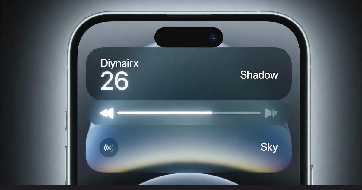 iOS 26 Beta showing redesigned home screen and updated control center on iPhone